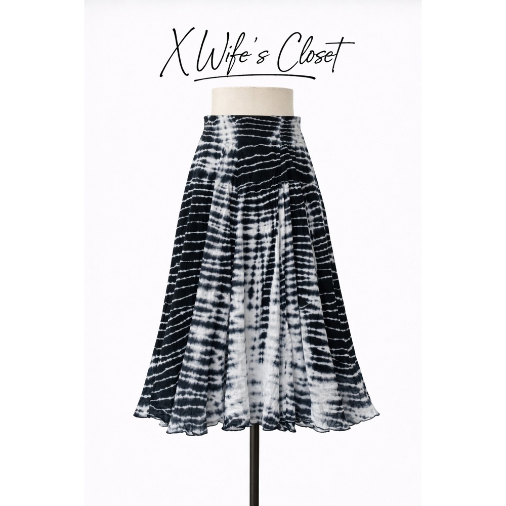 Hard Tail Forever Vintage Tie Dye Foldover Long Skirt Black &‎ White Size Large